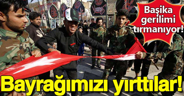 Irak'ta Türk bayrağını yırttılar!