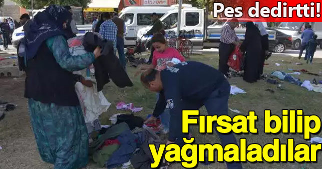 İşportacıların malları halk tarafından yağmalandı