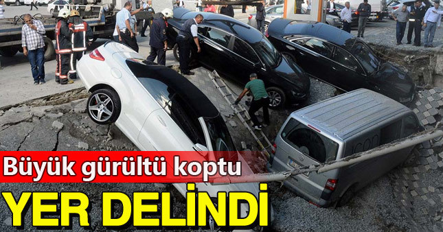 İstanbul Merter'de yol çöktü