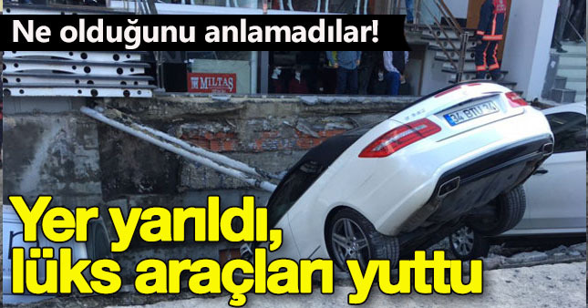 İstanbul Merter'de yol göçtü