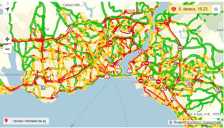 İstanbul trafik yol durumu - hangi yollar açık hangi yollar kapalı? Yandex İBB Trafik