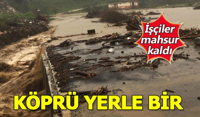 İzmir'de heyelan köprüyü çökertti