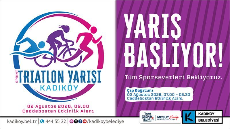 KADIKÖY'DE SPRİNT TRİATLON İÇİN GERİ SAYIM BAŞLADI
