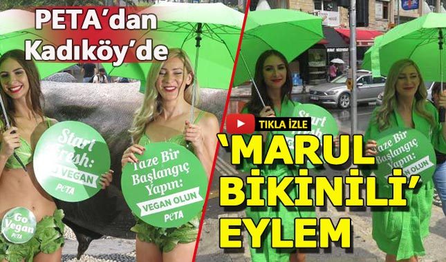 Kadıköy'de bir garip 'Et yemeyin' eylemi