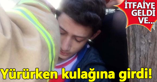 Kaldırımda yürürken kulağına dikenli tel takıldı