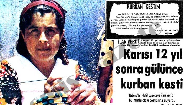 Karısı 12 yıl sonra gülünce kurban kesti