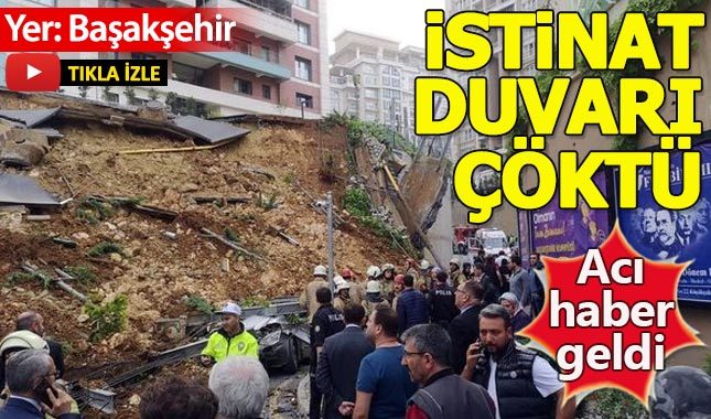 Kayaşehir'de istinat duvarı çöktü