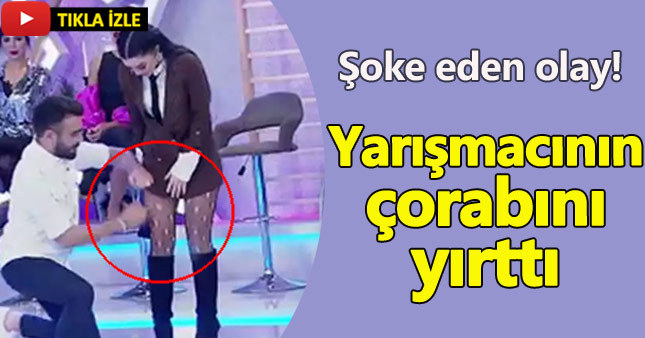 Kemal Doğulu yarışmacının çoraplarını yırttı