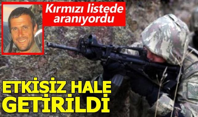 Kırmızı listede aranan PKK'lı terörist etkisiz hale getirildi