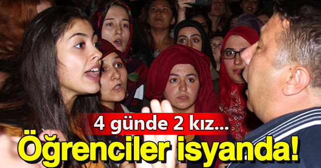 Kız yurdundaki öğrenciler eylem yaptı