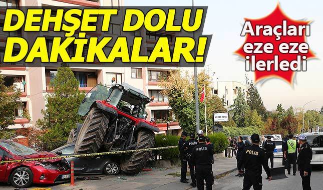 Kızılay'da traktörle dehşet saçan şahıs vurularak durduruldu