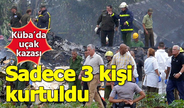Küba'da düşen yolcu uçağında sadece 3 kişi kurtuldu