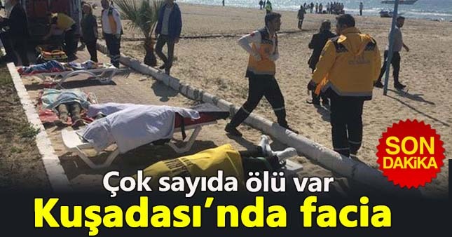 Kuşadası'nda mülteci botu sulara gömüldü