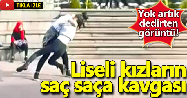 Liseli kızların saç saça kavgası!