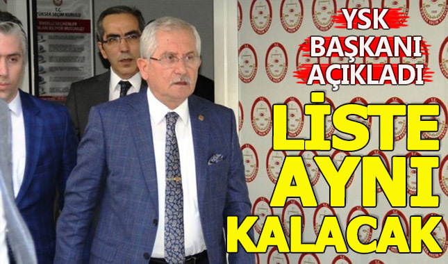 Listeler değişmeyecek