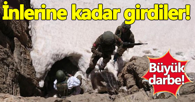 Mehmetçik, Kato dağında PKK mağarasına girdi