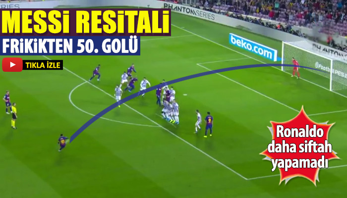 Messi frikikten 50. golünü attı