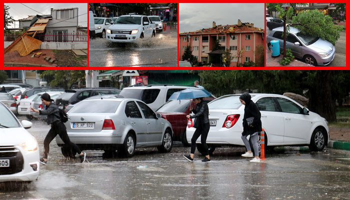 Meteoroloji uyarmıştı! Yağmur ve fırtına hayatı felç etti