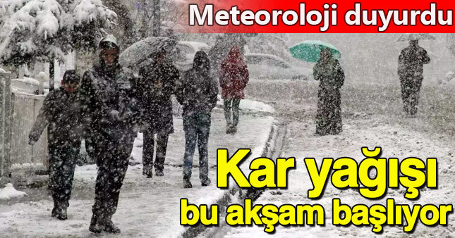 Meteorolojiden kar yağışı uyarısı