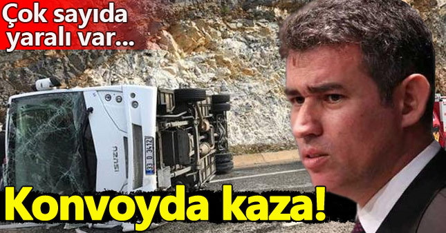 Metin Feyzioğlu'nun konvoyunda kaza