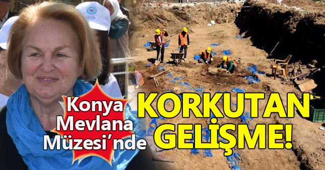Mevlana Müzesi bahçesinde kemik bulundu