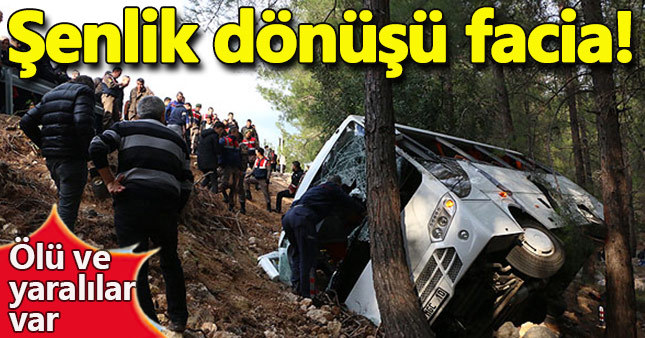 Midibüs uçuruma yuvarlandı!