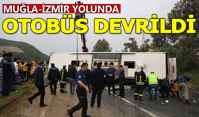 Muğla'da yolcu otobüsü devrildi