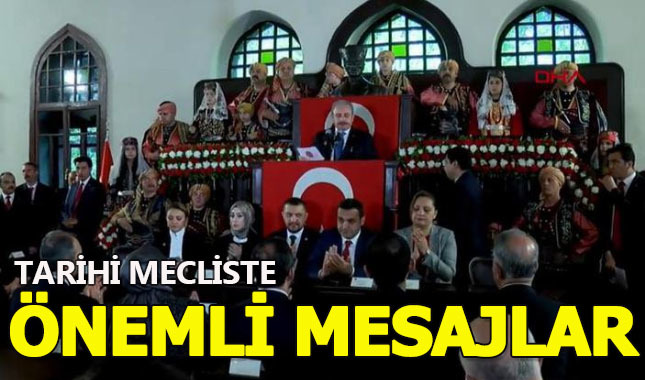 Mustafa Şentop'tan tarihi Meclis binasında önemli mesajlar