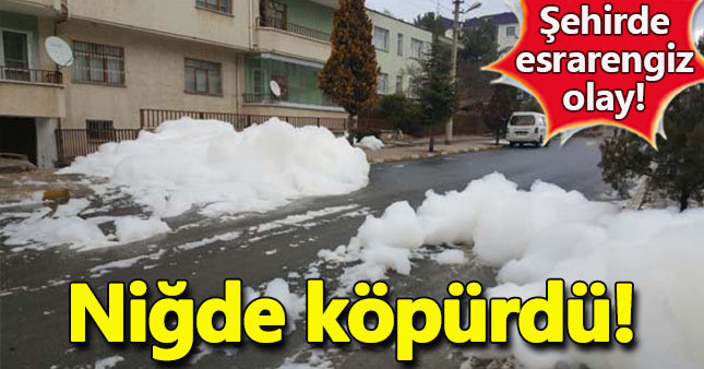 Niğde'de esrarengiz köpük