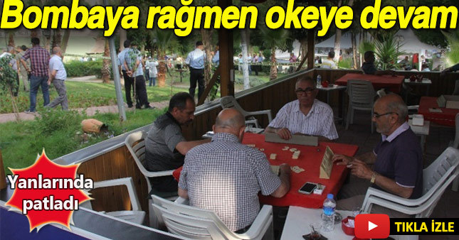 Okey oynayan grubu patlayan ses bombası rahatsız etmedi