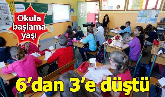 Okula başlama yaşı 3'e düşürüldü