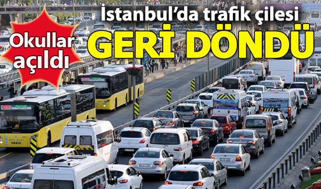 Okullar açıldı, İstanbul'da trafik çilesi başladı