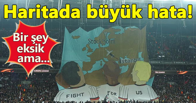 Olympiakos maçında açılan kareografide büyük hata