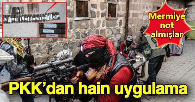 PKK'lıların mermilerinde kalleş not