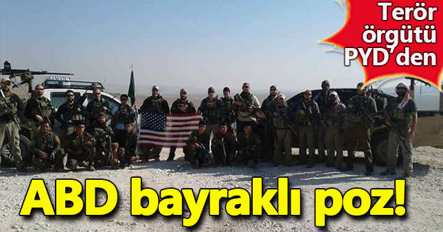 PYD'den ABD bayraklı fotoğraf