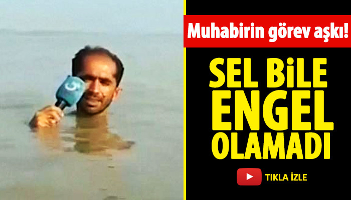 Pakistanlı muhabirin sel içinde haber sunması