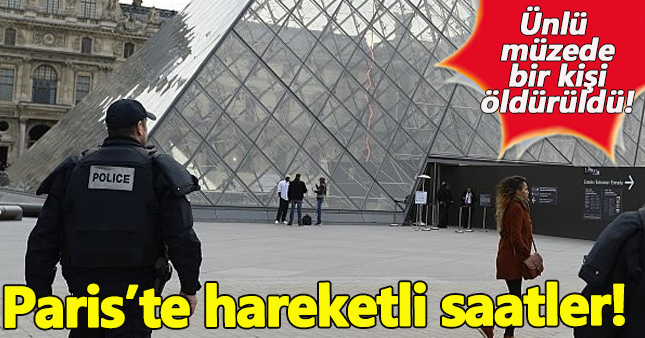Paris'te Louvre Müzesi'ne girmeye çalışan bir kişi vurularak öldürüldü.