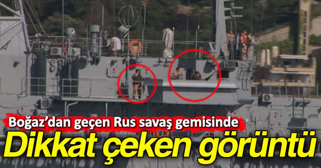 Rus savaş gemisi Boğaz'dan geçti