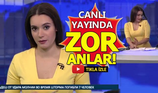 Rus spikerin stüdyoda korku dolu anları!