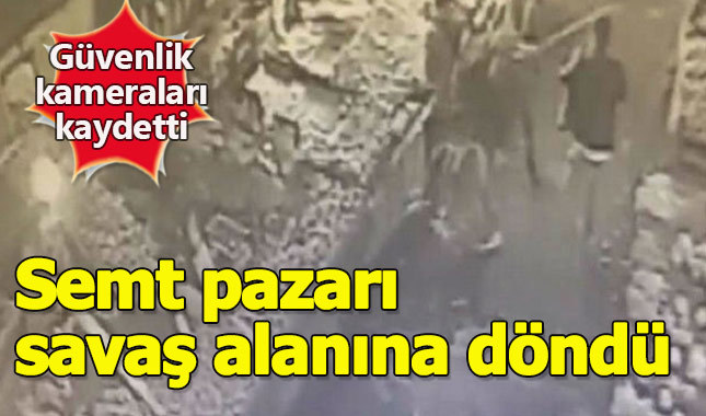 Semt pazarını karıştıran silahlı kavganın görüntüleri ortaya çıktı