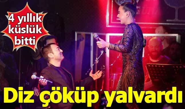 Serdar Ortaç, Ebru Gündeş'in önünde diz çöktü
