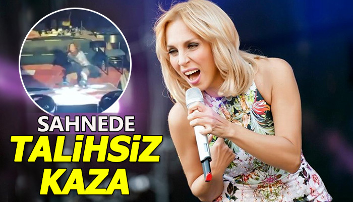 Sertap Erener konserde sahnede düştü