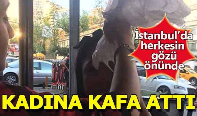 Sevgilisiyle tartıştı kadına kafa attı!