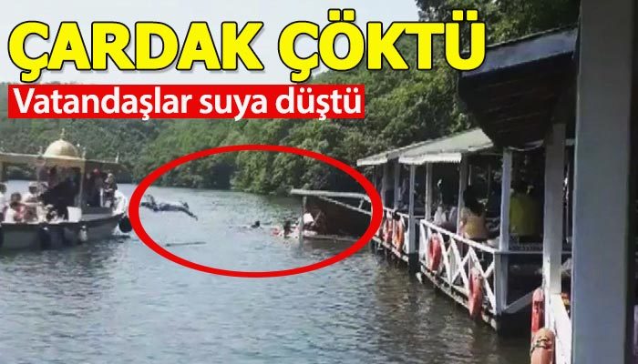 Şile'de çardak çöktü, vatandaşlar suya düştü