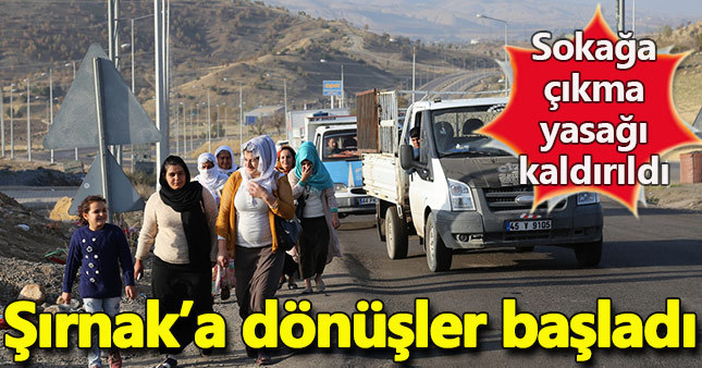 Şırnak'a dönüşler başladı