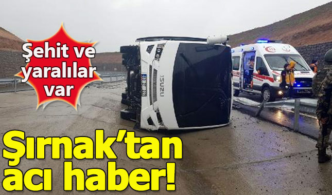 Şırnak'ta askeri araç devrildi: 1 asker şehit, 20 asker yaralı