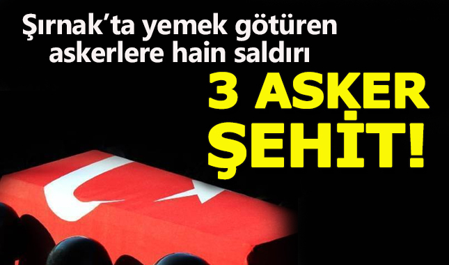 Şırnak'ta hain saldırı:3 asker şehit oldu