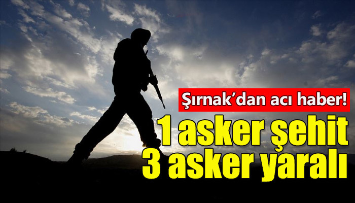 Şırnak'ta yürütülen terör operasyonunda 1 asker şehit
