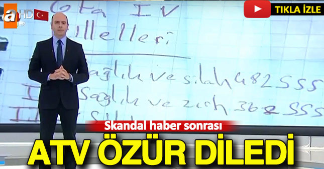 Skandal hata sonrası ATV'den özür geldi