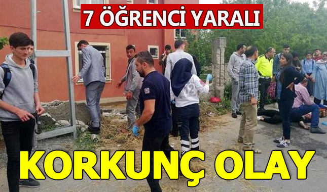 Sokakta drift yaparken 7 öğrenciyi yaraladı